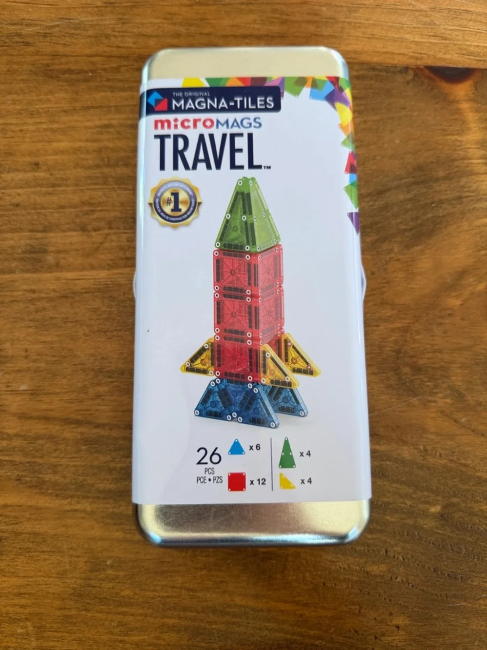 microMAGS Travel Magnetic Tiles Toy - Multicolor